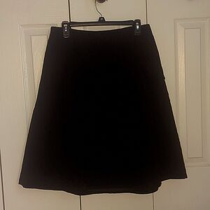 TALBOTS Black Geometric Flared Pleated Skirt Women's 8 NWOT Condition